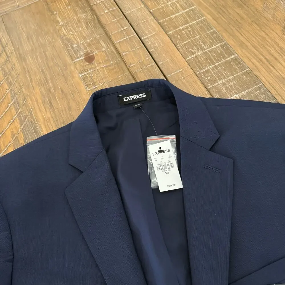 Brand new with tags express men navy blue suit set- pants and jacket